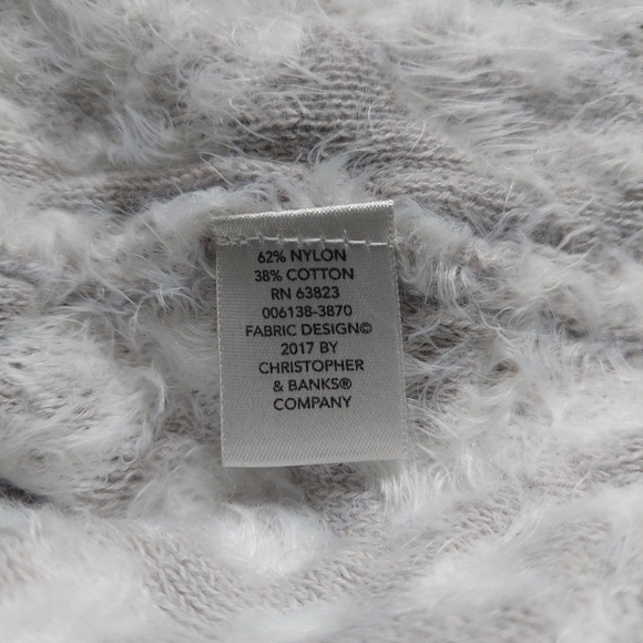 C J Banks Zip-up Gray/White Cardigan.  Size X - Picture 7 of 8